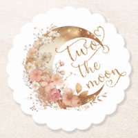 Two the moon gold floral girl 2nd birthday