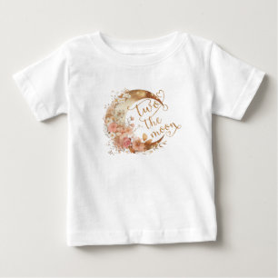 Two the moon gold pink girl 2nd birthday baby T-Shirt
