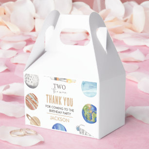 Two The Moon Modern Space 2nd Birthday Décor Favor Box