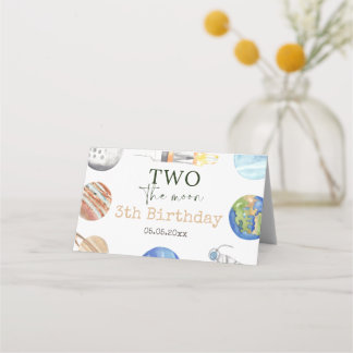 Two The Moon | Modern Space 2nd Birthday Décor Place Card