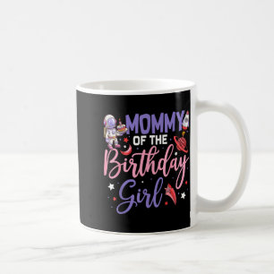 Two the moon mommy of the birthday girl astronaut coffee mug