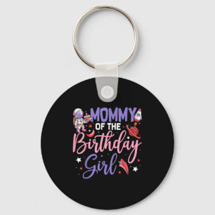 Two the moon mommy of the birthday girl astronaut keychain