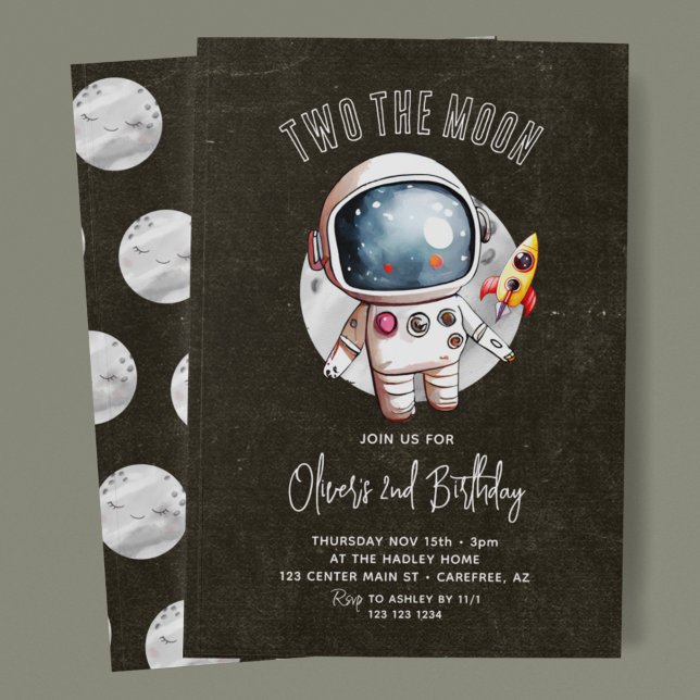 Two The Moon Night 2nd Birthday Invitation (Creator Uploaded)