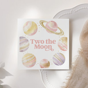 Two The Moon Outer Space 2nd Birthday Napkin