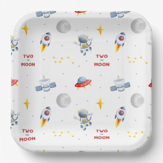 Two the moon party supplies paper plate