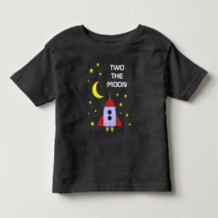 Two The Moon Rocket Ship 2nd Birthday Toddler T-shirt