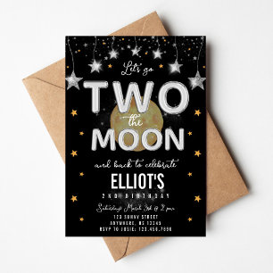 Two the Moon Second Birthday Invitation