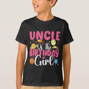 Two The Moon Uncle of The Birthday Girl Astronaut T-Shirt