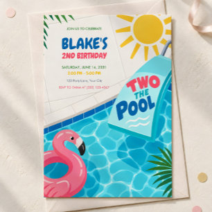 Two the Pool Birthday Invite, 2nd Birthday Invitation