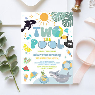 Two The Pool Pool Party Summer 2nd Birthday Invitation