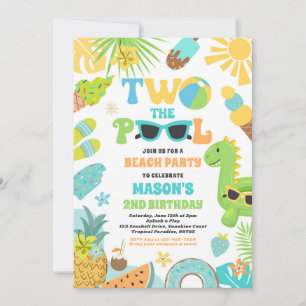 Two The Pool Summer 2nd Birthday Pool Party Invitation