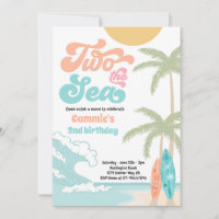 Two The Sea Retro Surfboard Beach 2nd Birthday