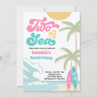 Two The Sea Retro Surfboard Beach 2nd Birthday