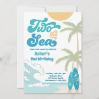 Two The Sea Retro Surfboard Beach 2nd Birthday