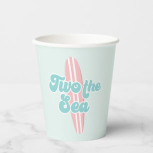 Two the Sea Surf Beach 2nd Birthday Paper Cups