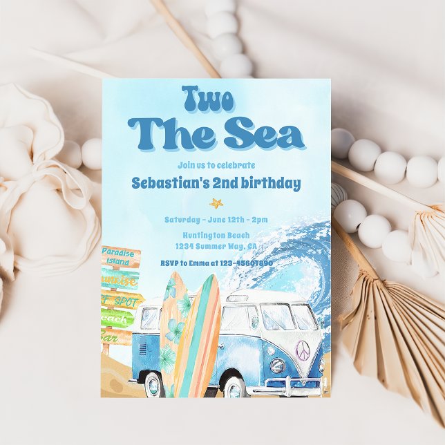 Two The Sea Surf Beach Invitation du 2e anniversai (Créateur téléchargé)
