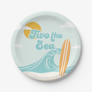 Two the Sea Surfing 2nd Birthday Paper Plate