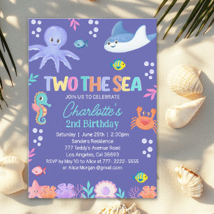 TWO the SEA – Under the Sea 2nd Birthday for Girls Invitation