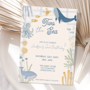 Two the Sea Whale 2nd Birthday Invitation