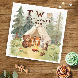 Two the Woods Happy Camper 2nd Birthday Party Napkin