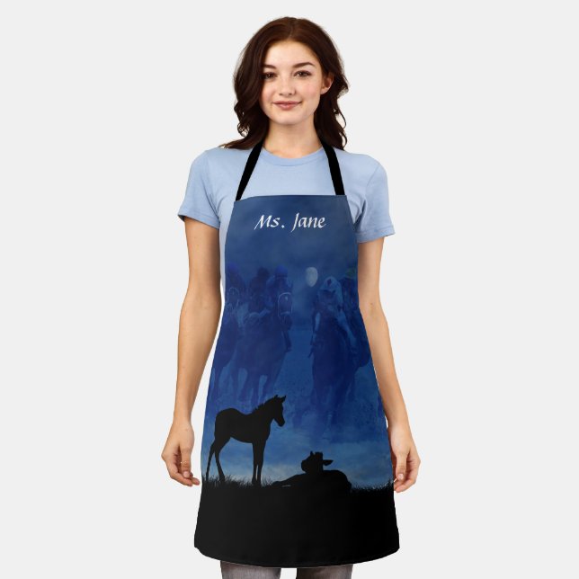 Two Thoroughbred Racehorse Foals Apron (Worn)