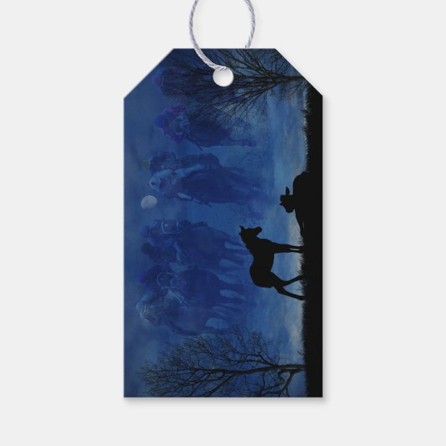 Two Thoroughbred Racehorse Foals Gift Tag (Front)