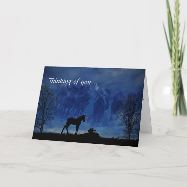 Two Thoroughbred Racehorse Foals Greeting Card (Front)