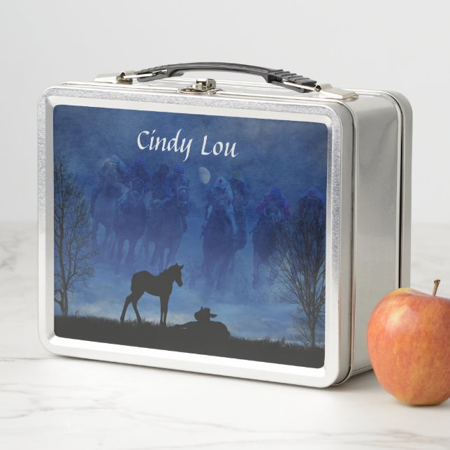 Two Thoroughbred Racehorse Foals Lunch Box (In Situ)