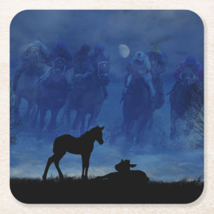 Two Thoroughbred Racehorse Foals Paper Coaster