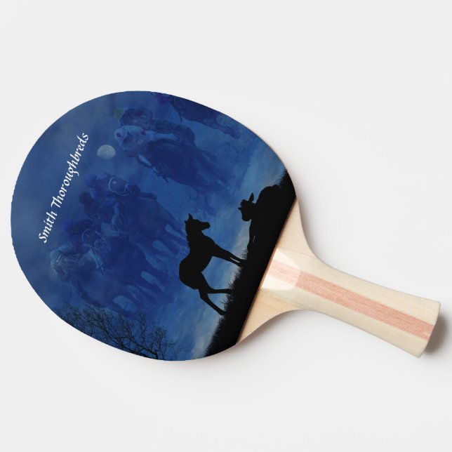 Two Thoroughbred Racehorse Foals Ping Pong Paddle (Side)
