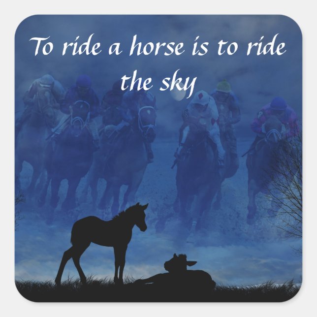 Two Thoroughbred Racehorse Foals Stickers (Front)