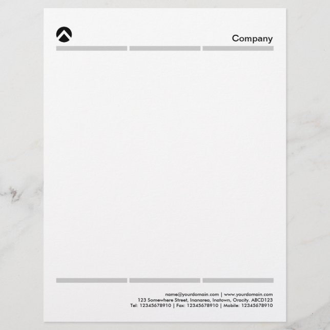 Two Three Section Lines - 20pc Grey Letterhead (Front)