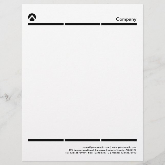 Two Three Section Lines Letterhead (Front)