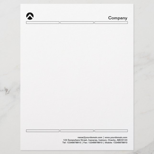 Two Three Section Lines - Outlined Letterhead (Front)
