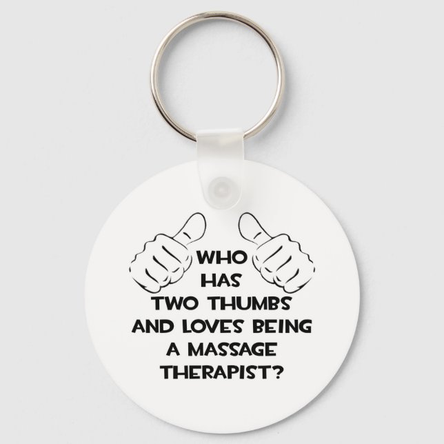 Two Thumbs .. Massage Therapist Keychain (Front)