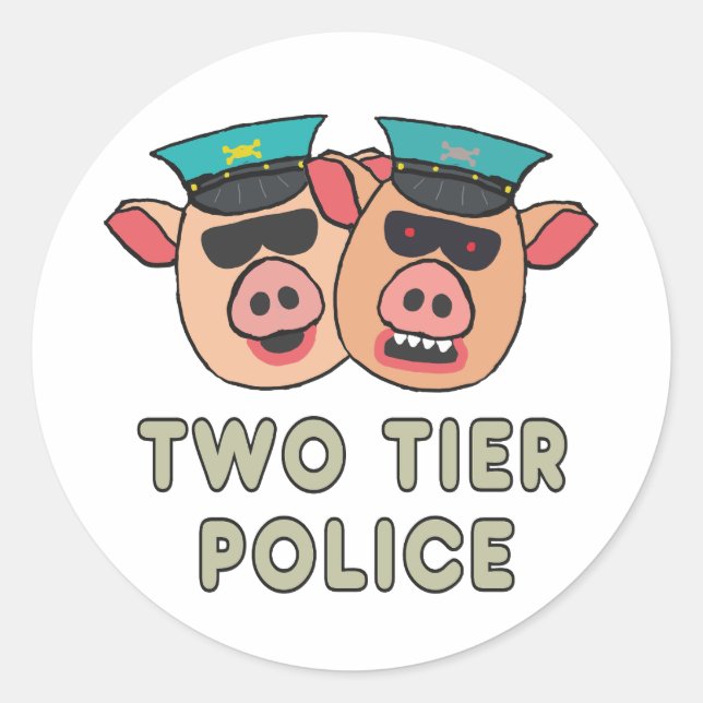 Two Tier Policing Classic Round Sticker (Front)