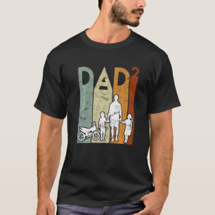 Two Times Dad Motorcycle Father Dad 2 Kids Father T-Shirt