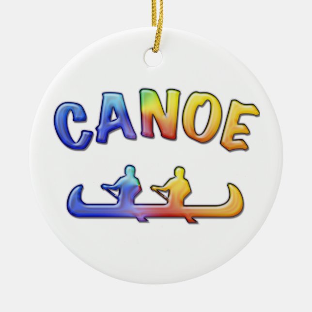 Two to Canoe Ceramic Ornament (Front)