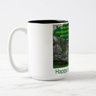 two tone 15 oz mug.  happy st. patrick's day.  iri Two-Tone coffee mug