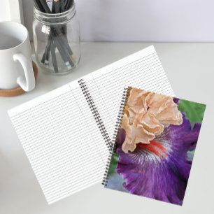 Two-Tone Bearded Iris Bloom Floral Notebook