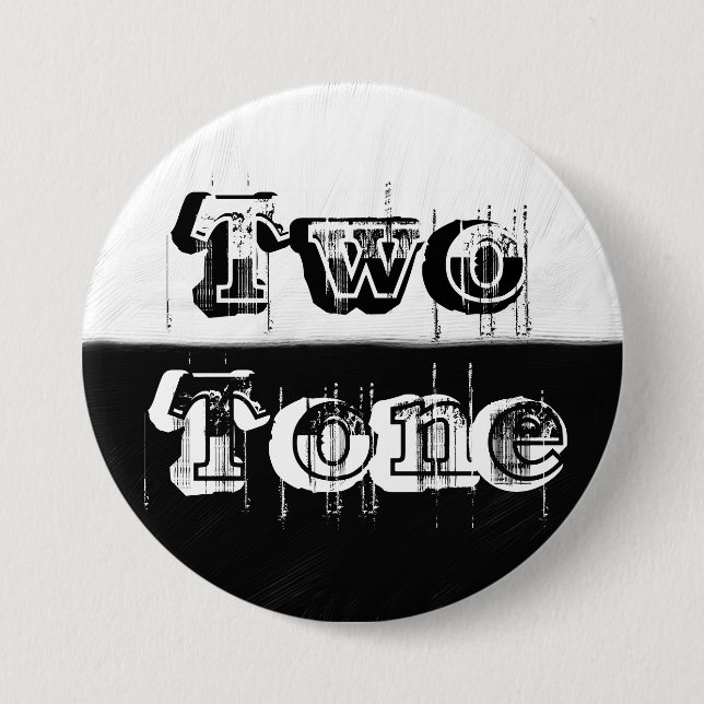 Two Tone - Black and White 3 Inch Round Button (Front)