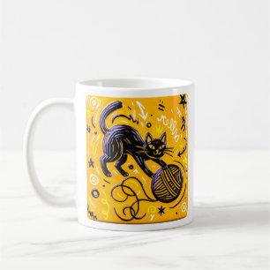 Two-Tone Black Cat Coffee Mug