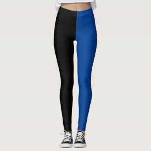 Two Tone Blue Black Halloween Leggings