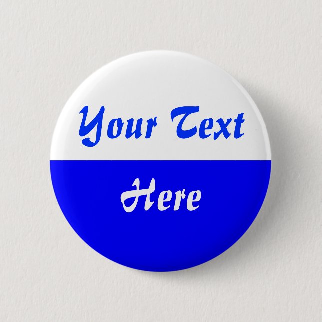 Two Tone - Blue Lower Half 2 Inch Round Button (Front)