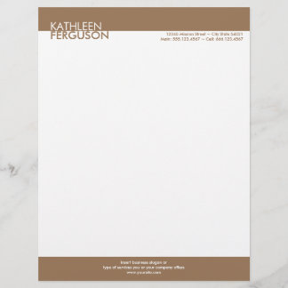 Two tone brown block border professional business letterhead