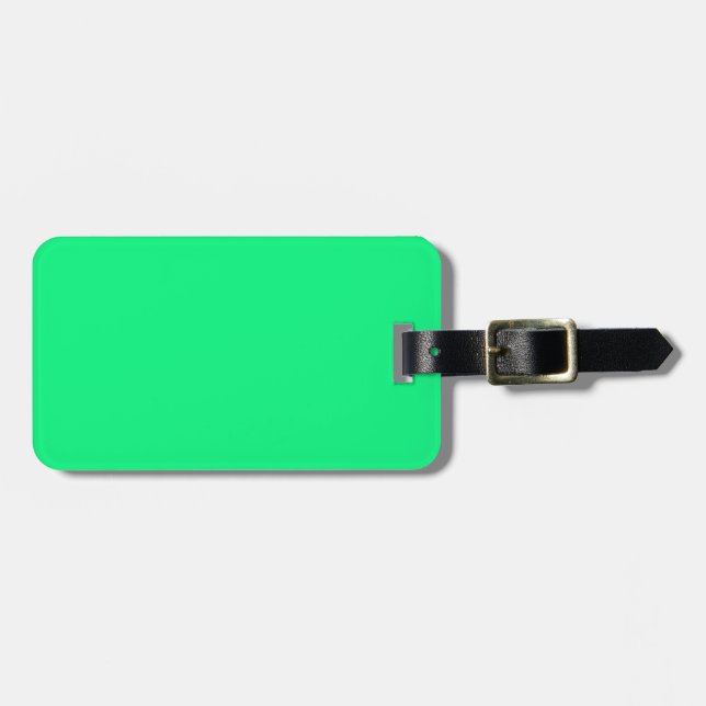 Two-Tone Brown & Bright Green Luggage Tag (Front Horizontal)