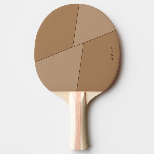 Two Tone Brown Ping Pong Paddle Personalized (Front)