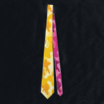 Two Tone Camo Pink Yellow Monogram Groomsman Tie<br><div class="desc">Two Tone Designer Colours in Hot Pink and Golden Yellow on front Camo Combination. Small Monogram Initials on back side in coordinating colour,  easy to personalize to your initials,  name or colour text. Such fun gifts,  Groomsman gifts,  Celebration ties. Check out our entire Camo Collection by TMCdesigns.</div>