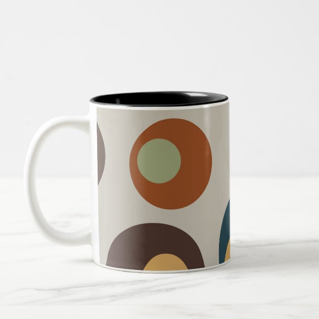Two-Tone Coffee Mug in Mid Century Modern Style (Left)