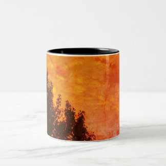 Two-Tone Coffee Mug With Picture Of Sunset